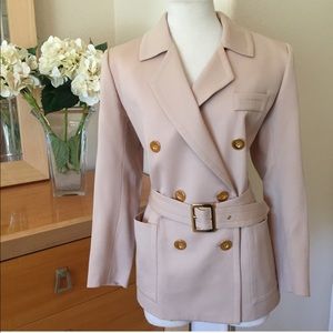 Yves Saint Laurent: Blush wool trench, Size 6
